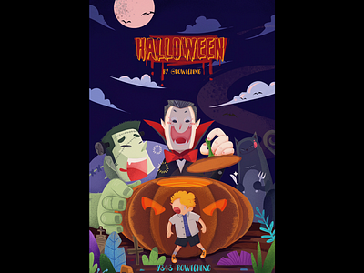 🎃🦇👻Happy Halloween illustration