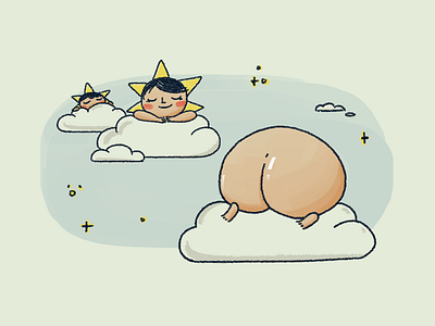 Twinkle twinkle little 🍑 butt cartoon character children children art childrensbook childrensillustration cute doodle drawing dream girl illustration kid kidlitart naptime photoshop picturebook sleepy wacom