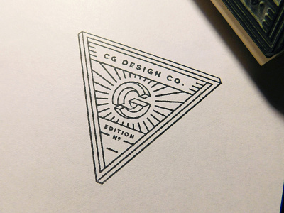 Edition Stamp cg custom edition stamp logo monogram optical illusion personal brand print printmaking rubber stamp stamp triangle