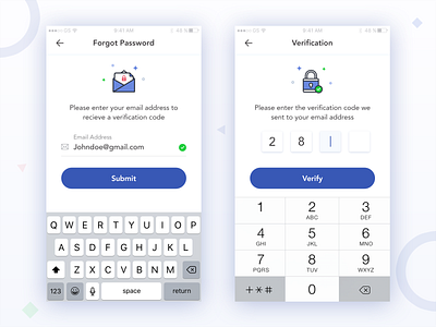 Forgot Password & Verification beautiful blue code colors forgot icons lock message password recover verify