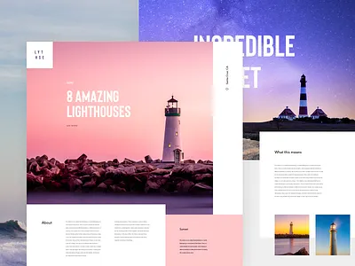 Light House color concept design lander logo typography ui ux