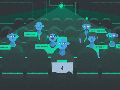 Cinema character cinema crew grain illustration laptop man mobile texture