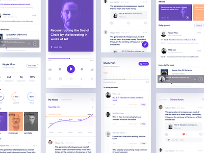 Online Speaking App_03 app design layout learning player purple speaking ui