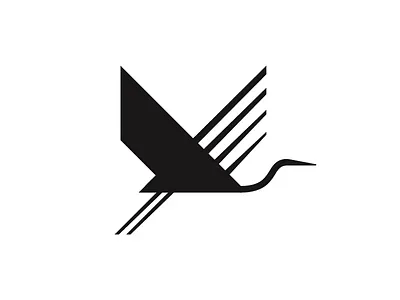 Crane bird crane fashion fly flying logo mark strong style symbol wings