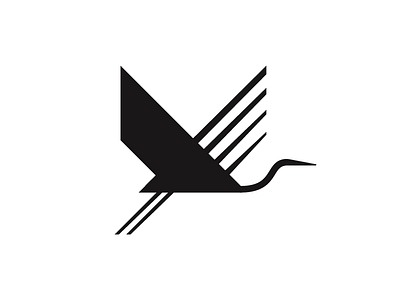 Crane bird crane fashion fly flying logo mark strong style symbol wings