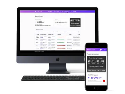 Personal account Kvantor account crypto design money payment ui web
