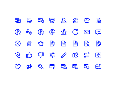 Icons 24x24 bank finance flat icon set stroke ui