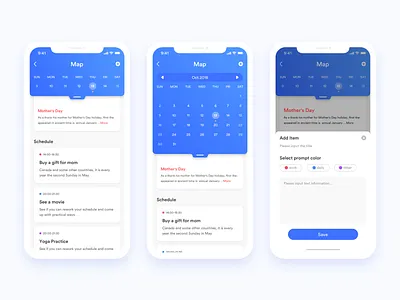 Travel app design 03- calendar app calendar color ui ux