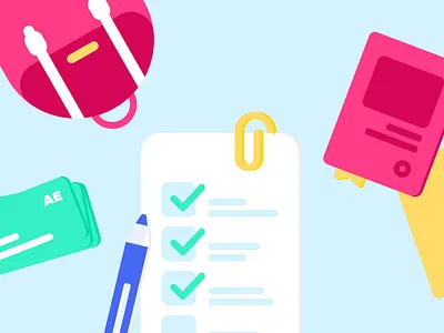 To do flat freelance geometry howto illustration kawaii minimalism passport pen schoolbag startup todo todolist ui vector