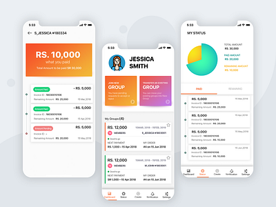 Wallet App app ui application design gradient home illustration iphone x money transfer pie chart typography ui uidesign user interface design ux wallet wallet app