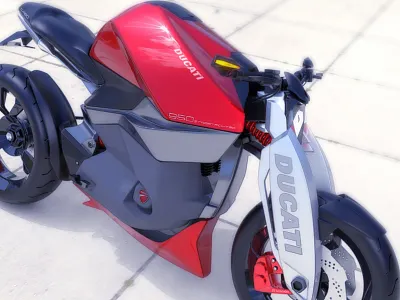 DUCATI Streetfighter 950 Turbo 3d automotive concept conceptbike design ducati illustration industrial design motard motorcycle product design rendering