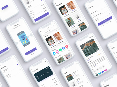 E-Commerce App & UI Kit android app blue clean dashboard design dribbble e commerce app e commerce design ecommerce gradient illustration ios iphone mobile ui ui8 ux vector website