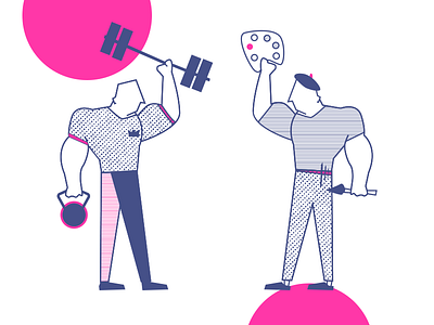 muscle art gym illustration muscle people