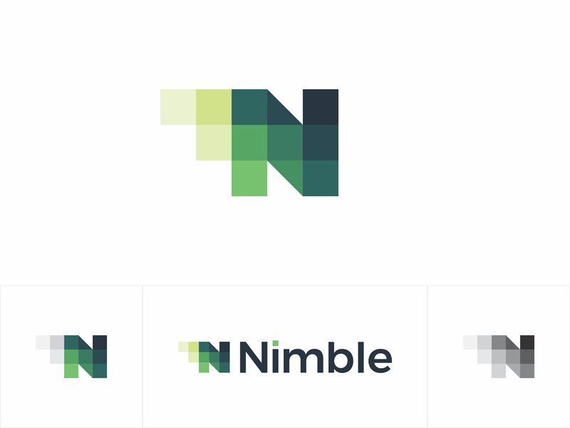 Example of N for Nimble, beautiful apps developer, logo design