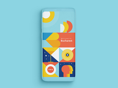 Bucharest City App Splashscreen app colorful identity mobile patterns splashscreen