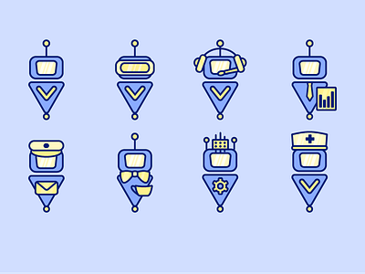 Bot icons :) 3d ai ar artificial intelligence bot cute flat help helper bots icon illustration robot robots simple stat ui uiux