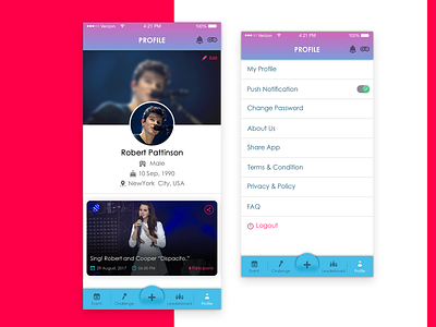 Profile UI Design !! color creative event app icon my profile profile profile card profile cover profile image profile ui ui ui ux uidesign ux