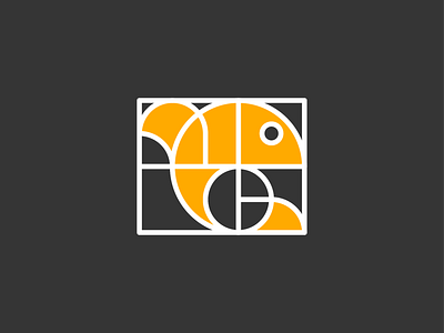 Golden Fish ! animal brand branding design fish geometric golden golden ratio grids icon illustration logo logo design logodesign mark sea symbol