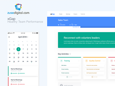 xGap SaaS Meeting Dashboard App app dashboard dashboard ui design meeting mobile app saas saas landing page web app web design