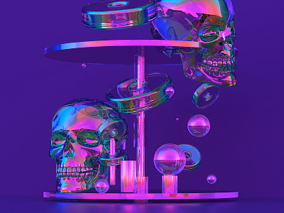 SkullFest cinema4d halloween hologram octane octanerender scare skull