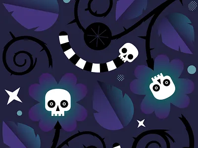 Happy Halloween! colour creepy design flowers halloween illustration seasonal skull skulls