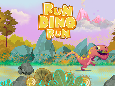RUN DINO RUN character design charecter design game graphic design icon illustration logo typography ui