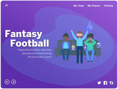 Fantasy Football - Landing Page concept design illustrationart landing page minimal product design uidesign uxdesign