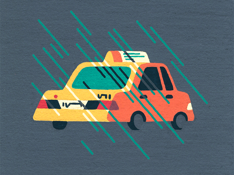 Rain Check animation animator art artist gif illustration illustrator loop new york new york city posca rain taxi