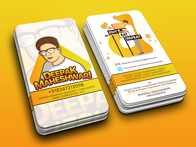 Deepak Maheshwari Visiting Card businesscard caricature design flat icon illustration logo vector visiting card