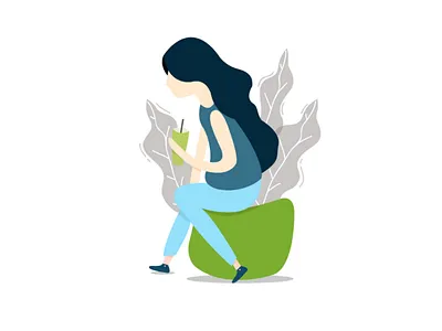 Waiting for something.. adobeillustration flat flatcharacter flatdesign illustrator minimalis vector women