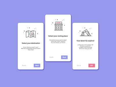 023 On-Boarding app box daily 100 daily 100 challenge dailyui design flat icon illustration mockup on boarding on boarding screen phone purple sketch travel travel app ui ux vector