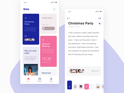 Note app homepage note ui ux