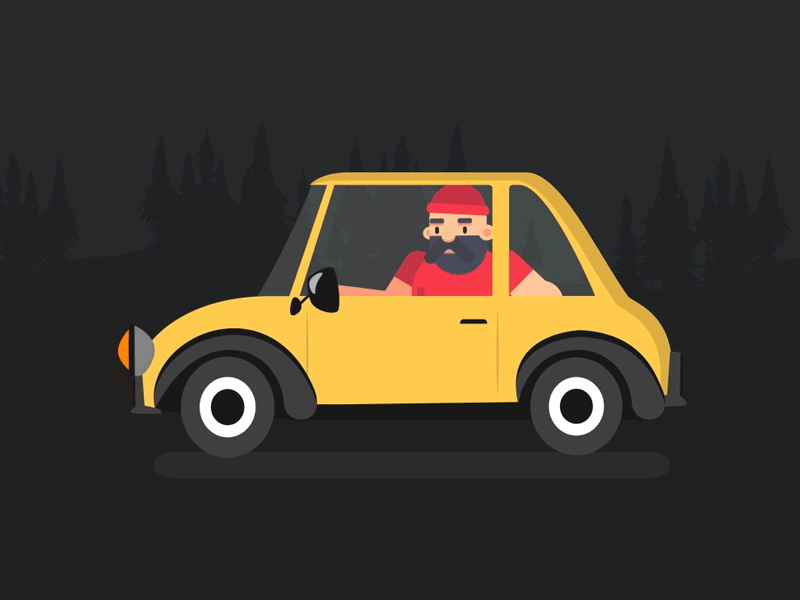 Cruising Around animation car character design driving flat flat design flat illustration mograph motion motion design motion graphics