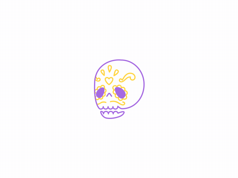 Sugar skull icon animation character design flat funny gif halloween icon illustration interaction motion skull vector web