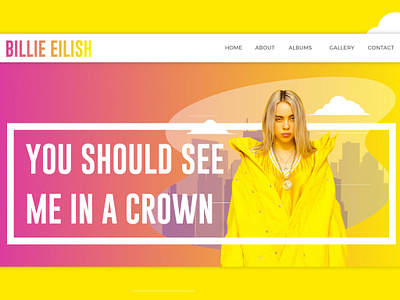 Billie Eilish Web UI app brand branding character clean design flat icon identity illustration illustrator lettering logo minimal type typography ui ux vector website