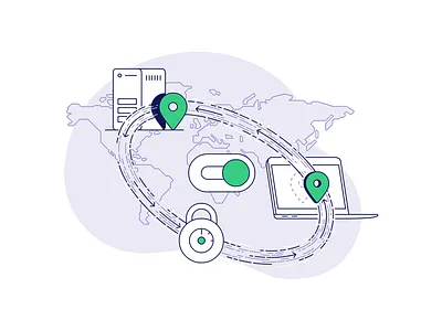 VPN illustration branding flat illustration vector web