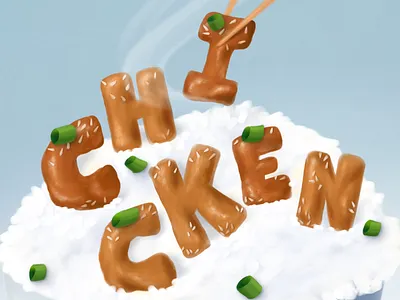 Chicken chicken chinese food good lettering inktober lettering rice typography