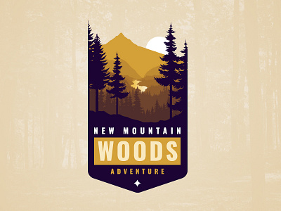 New Mountain Woods Adventure Vintage Logo Design And Branding adventure badge blue branding ecology hiking illustration logo logotype mountain nature retro sport tourism travel typography vintage logo vintage retro badge woods yellow