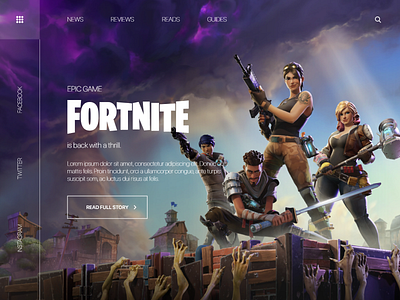 Fortnite Web Design concept adobexd concept design designs fortnite ui user interface ux web website website concept