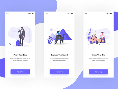 Travel App On Boarding Screen app design illustration onboarding screen tour travel travel app ui xd