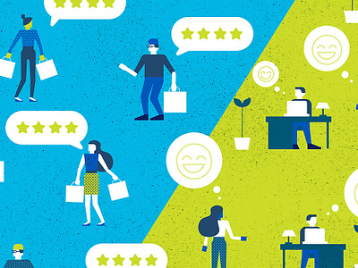 Word of Mouth ecommence emojis illustration office people rate shop shopping stars talk bubble talking vector