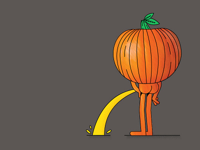 Hallowiener characterdesign halloween halloweener pee pumpkin