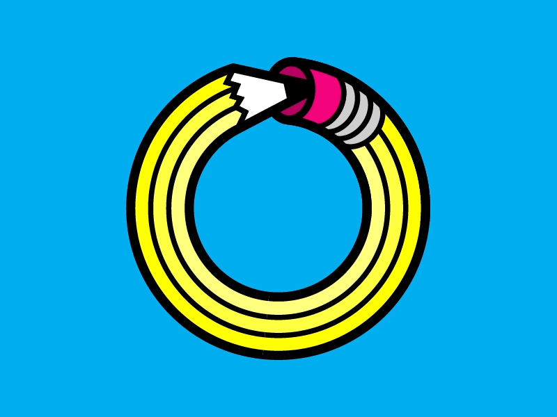 Ouroboros Pencil cmyk icon loading loading animation loading icon ouroboros pencil