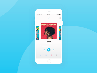 Music Player, interface practice app blue clean design gradient iphone mobile music player uipractice
