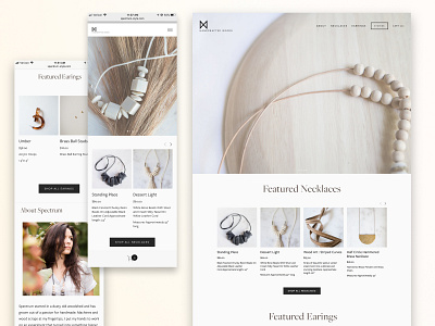 Spectrum Handcrafted handcrafted jewelry squarespace website design