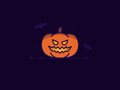 Happy Halloween! 🎃 bat creepy design halloween icon illustration. pumpkin spooky
