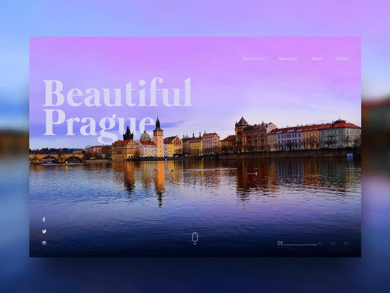 Prague adobe advertising animation branding concept design digital gif animation gradient graphic design landing page motion graphics photography photoshop ui ux ux design web animation website website concept