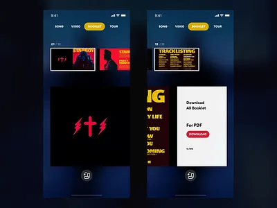 Music Album App - Booklet album blue booklet cd music tab ui ux