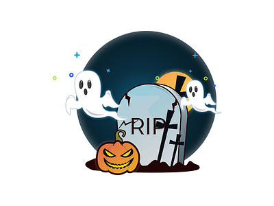 Halloween Day 2018 cross ghost graveyard halloween halloween day night pumpkin