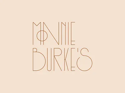 Monnie Burke's 04 blush branding bronze custom identity mono monoline restaurant type